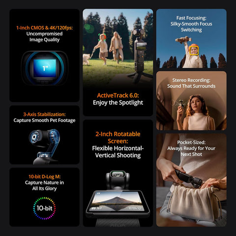 DJI Osmo Pocket 3 Creator Combo, Vlogging Camera with 1'' CMOS & 4K/120fps