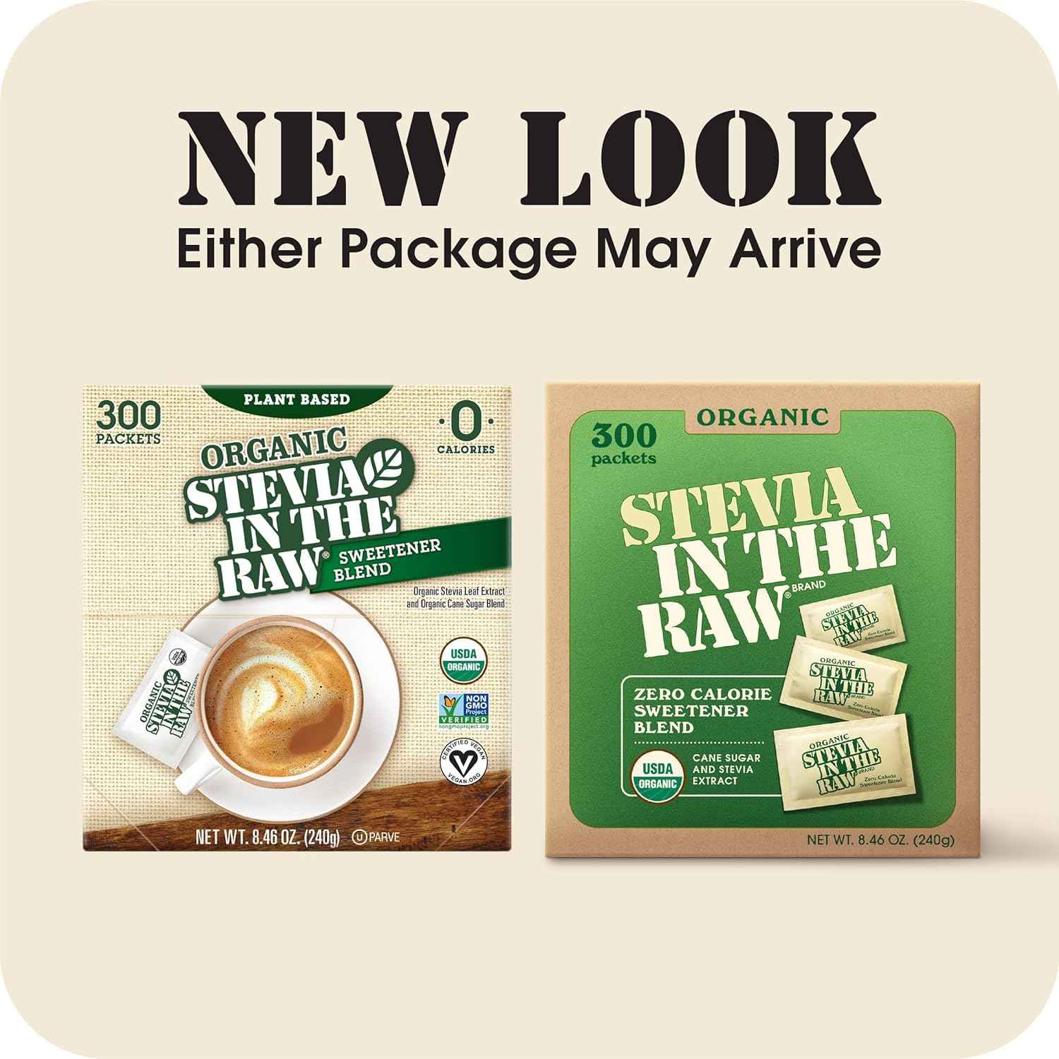 Stevia In The Raw, Organic Stevia Sweetener Packets, 300 Ct Box, 2 Pack | Zero Calorie Stevia Sugar Substitute Packets, No Erythritol or Artificial Flavors, USDA Organic, Non-GMO Project Verified