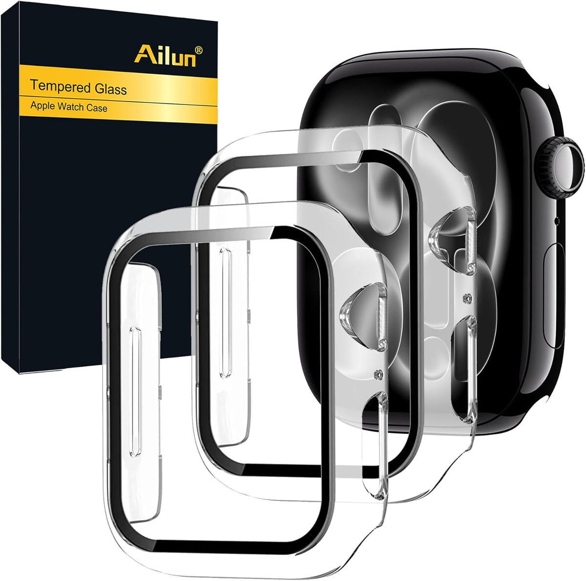 Ailun 2 Pack Screen Protector Case for Apple Watch Series 11/10, 46mm