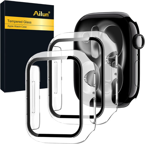 Ailun 2 Pack Screen Protector Case for Apple Watch Series 11/10, 46mm