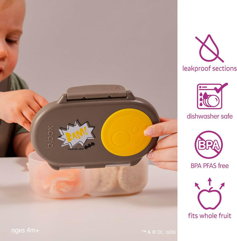 b.box Batman Snack Box, Snack Containers for Kids, Kids Lunch Box