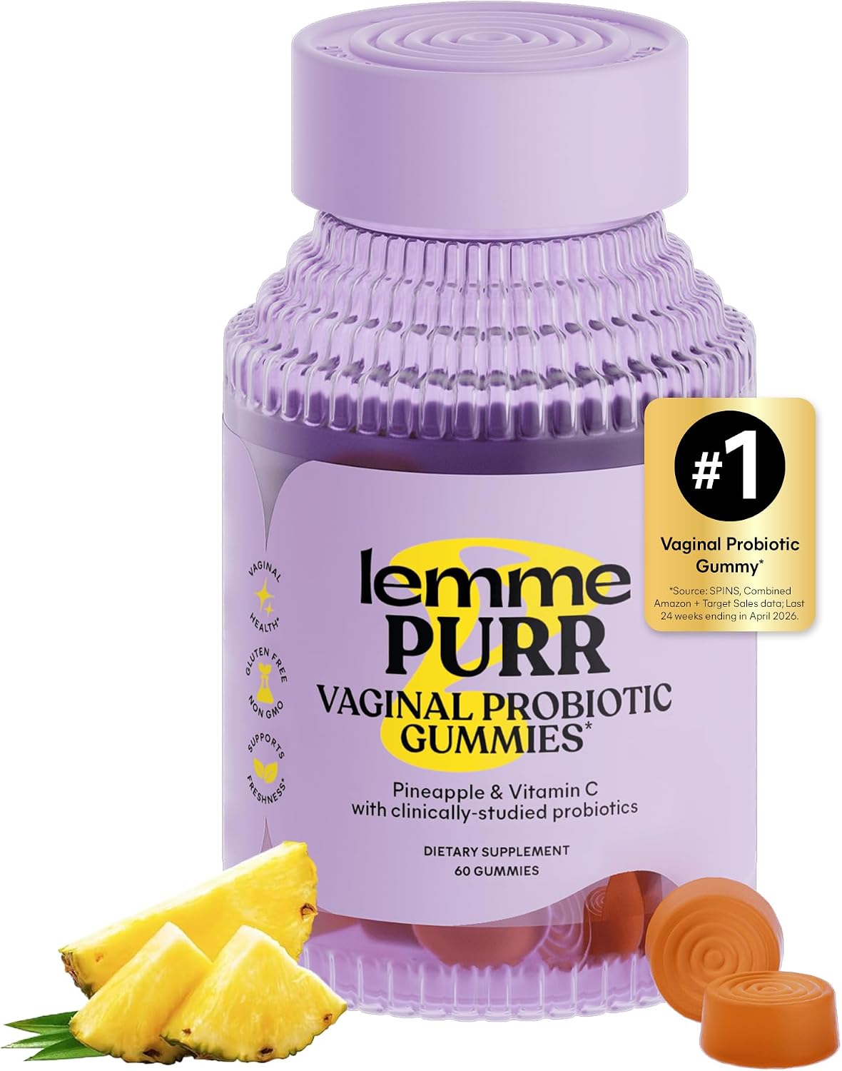Lemme Purr Vaginal Probiotic Gummies for Women, 30-Day Supply