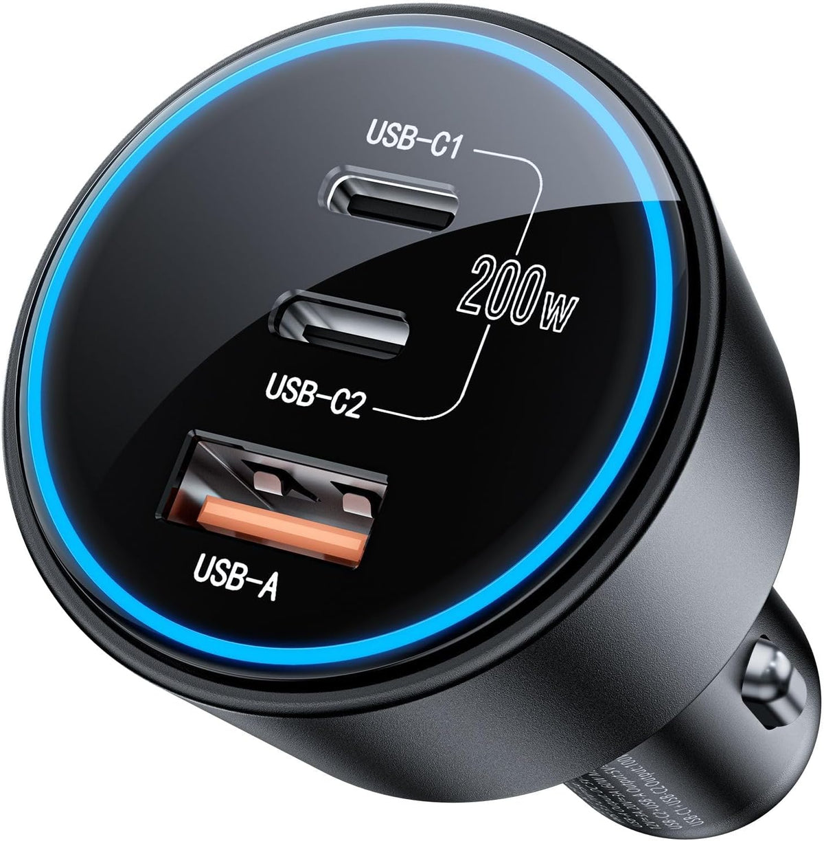 USB C Car Charger Fast Charging 200W, Dual PD 100W Type C Car Charger，
