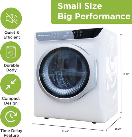 HAMILTON BEACH Electric Compact Portable Laundry Dryer, White