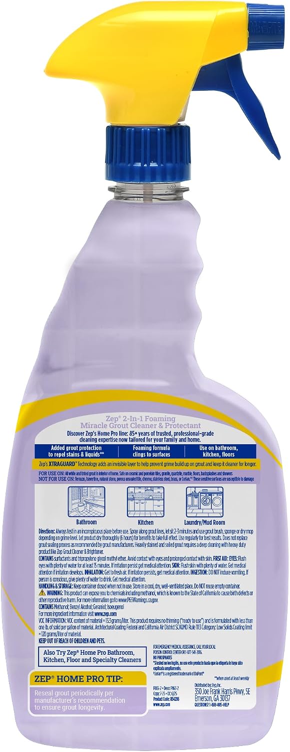 Zep HomePro Foaming Miracle Grout Cleaner & Protectant - 32oz-(Pack of 1)