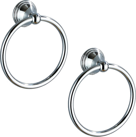 Towel Ring for Bathroom, Chrome Hand Towel Holder 2 Pack, Bathroom Accessories and Towel Racks for Bathroom Wall Mount