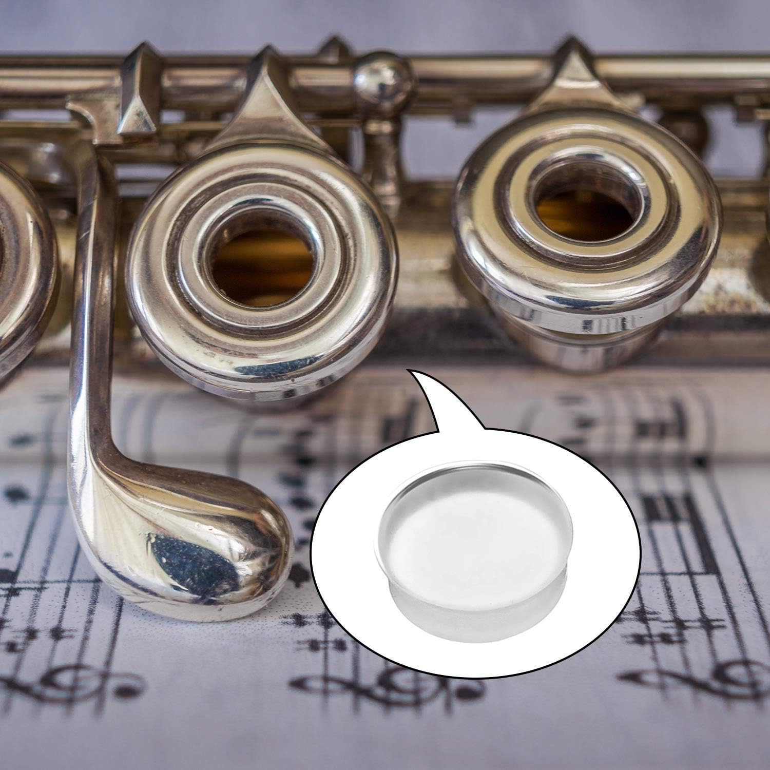 Leinuosen 24 Pcs Silicone Open Hole Flute Plugs, 8 mm Flute Key Cover
