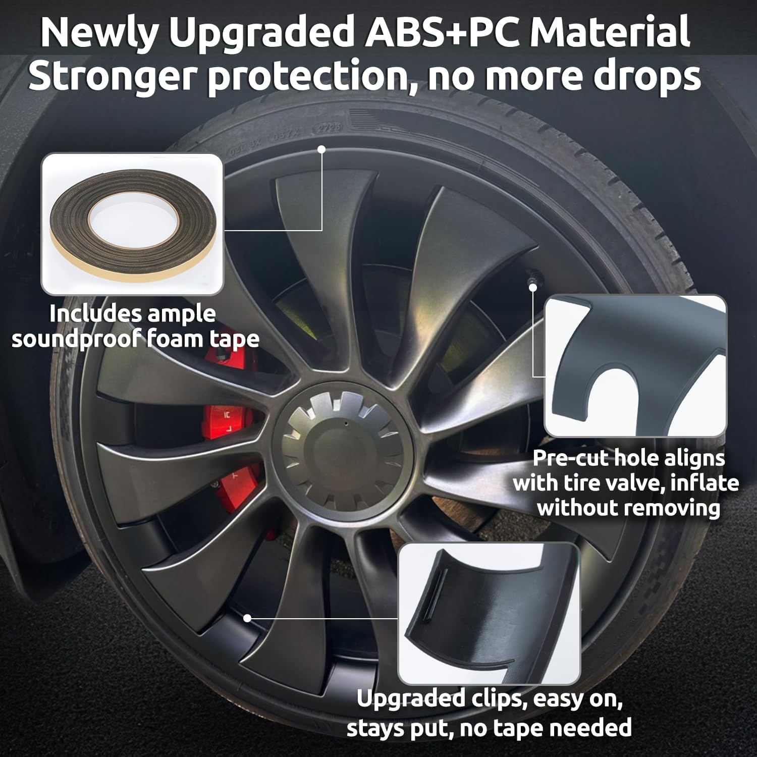 Wheel Rim Protector for Tesla Model Y Performance 21 Inch Überturbine Wheels All-in-one Car Tire Trim Rings Rim Case Hubcaps Wheel Cover 2020-2024 Model Y Accessories