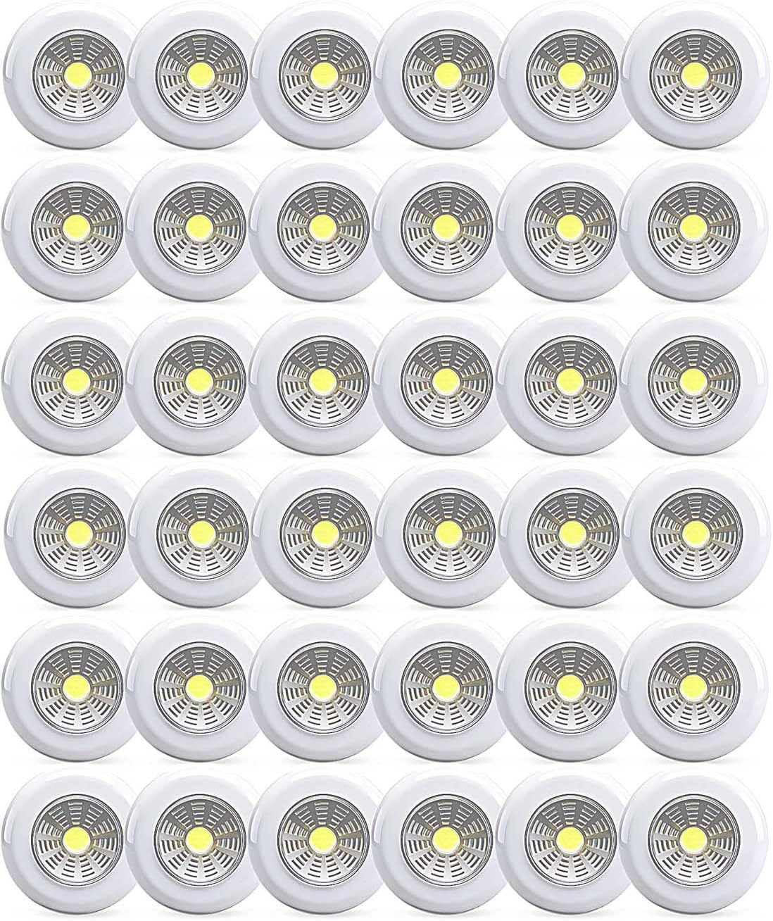 Tap Light Push Lights, 36 Pack Stick on Puck Lights Battery Operated