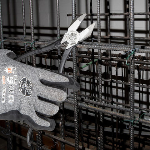 Klein Tools 201-7CST Rebar Work Pliers with Spring-Loaded Action, Induction Hardened Knives and Handle Tempering