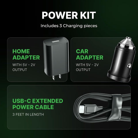 Airmoto Portable Tire Inflator and Car and Home Charger Bundle