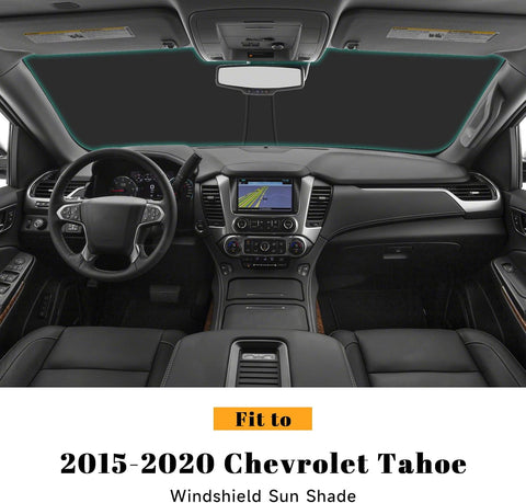 Car Windshield Sun Shade for Chevy 2015-2020 Tahoe Accessories (OEM Design) Reflective Foldable Heat Insulation Sunshade for Ultimate Protection