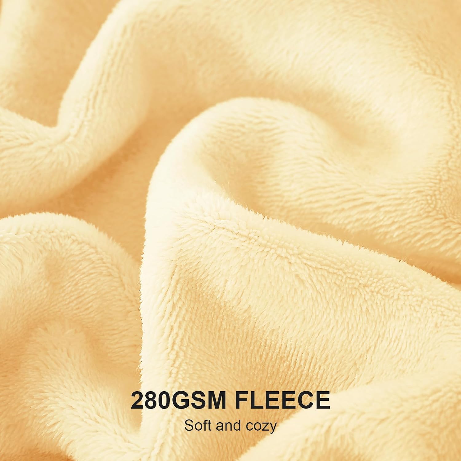 Hansleep Queen Bright Yellow Fleece Blanket, Soft Flannel Bed Blanket