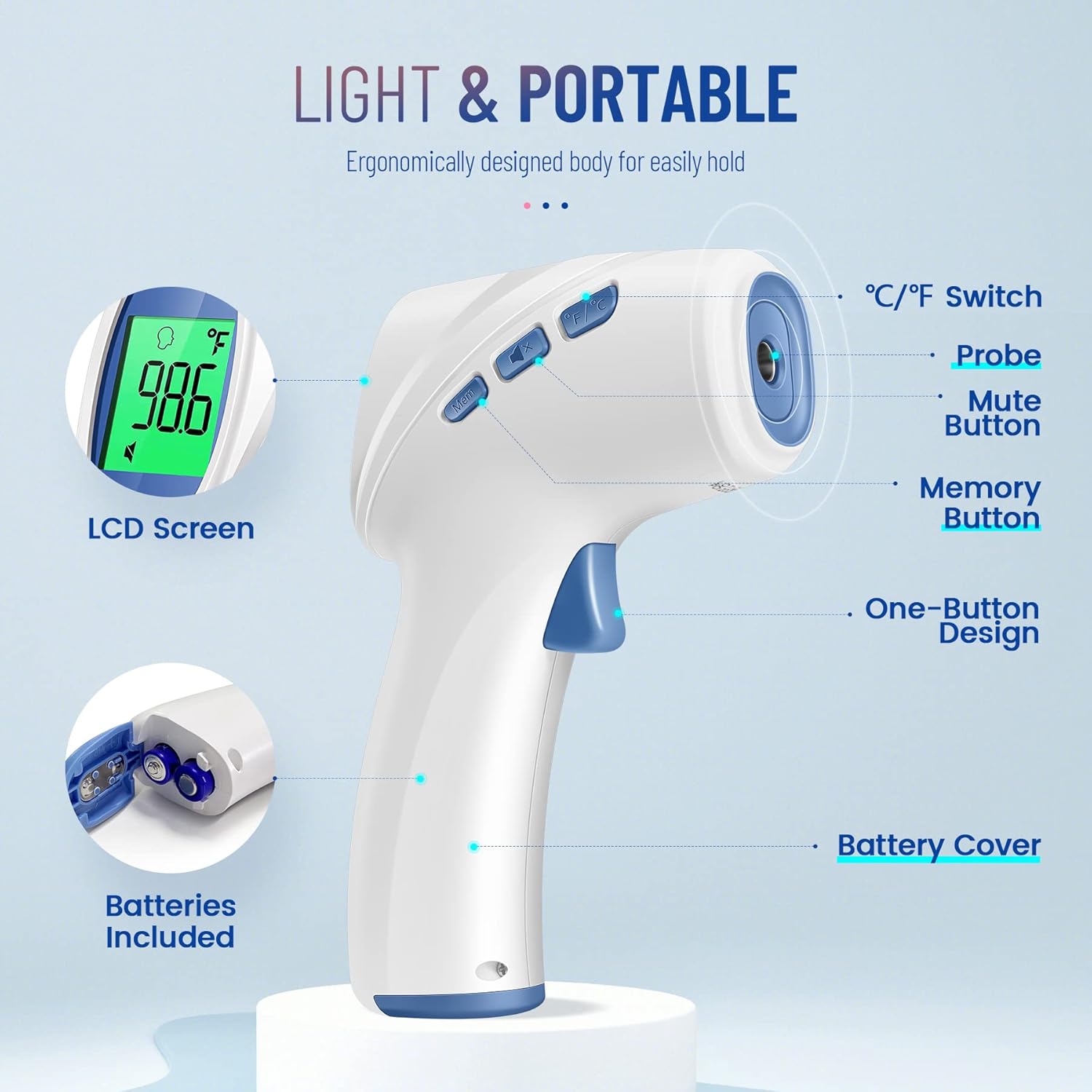 Forehead Thermometer for Adults and Kids, Non Contact, Fast Accurate Result