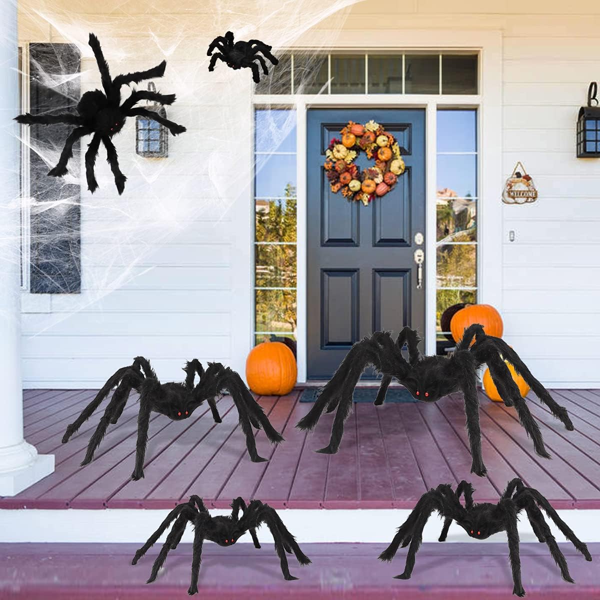 Halloween Spider Decorations 6 Pack: Giant Spider Outdoor Decoration