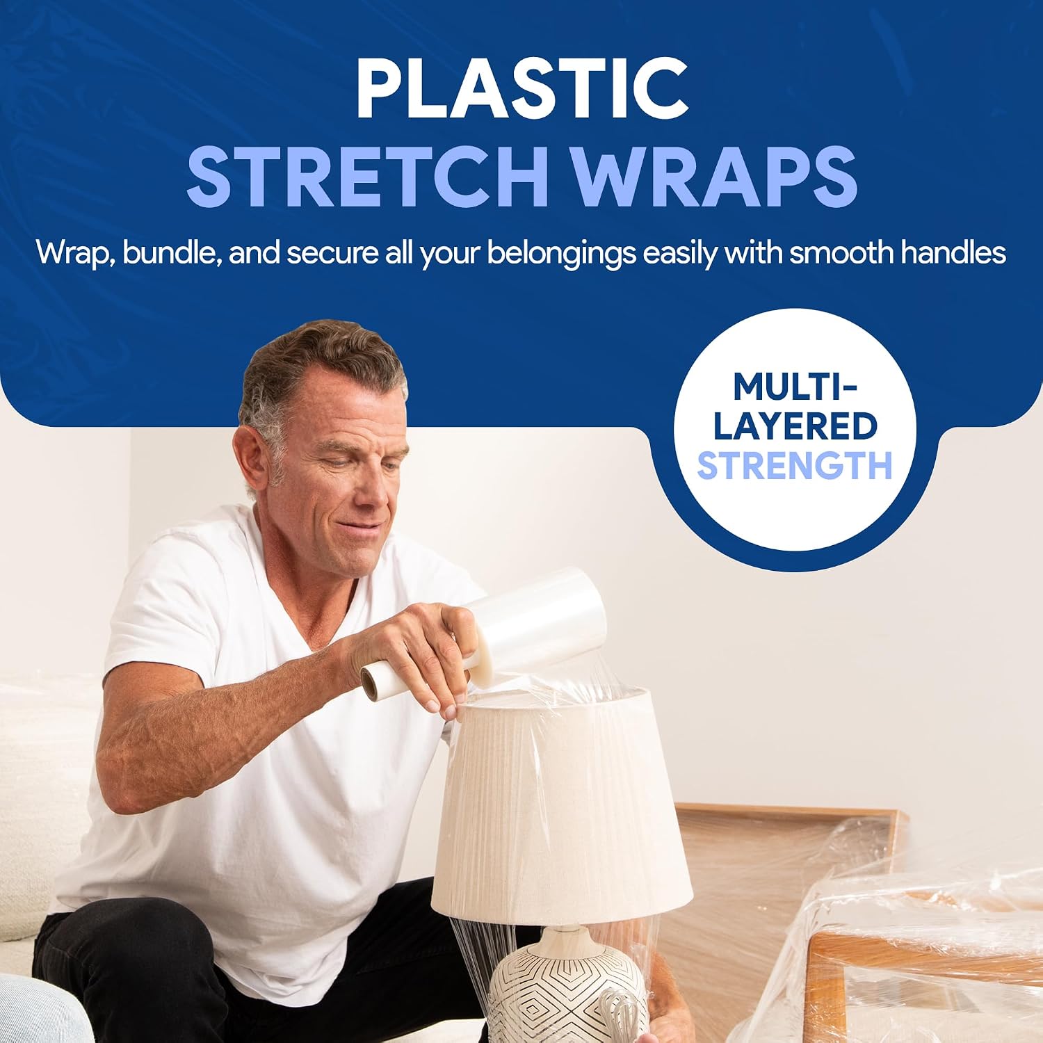 International Plastics Co. 5" Plastic Stretch Film Wrap with Handles