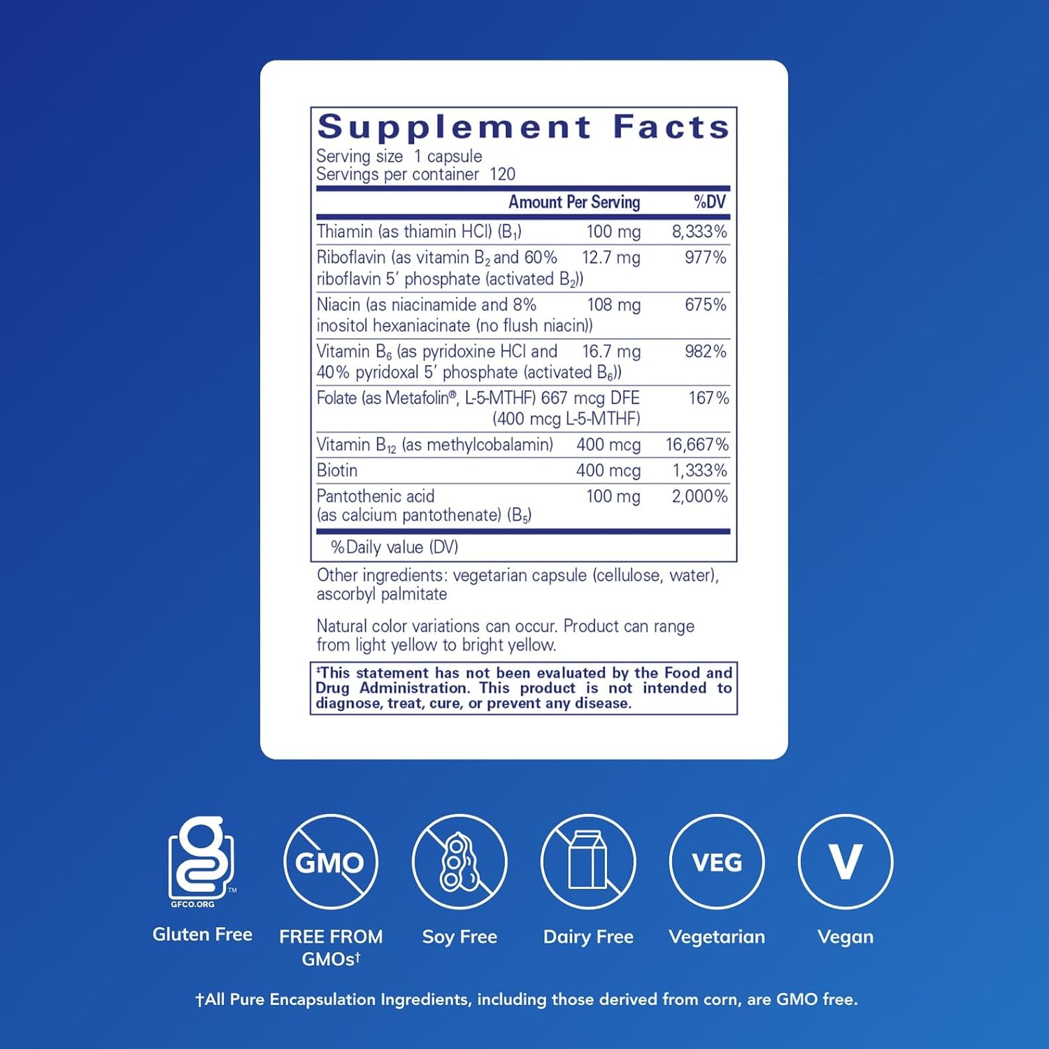 Pure Encapsulations B-Complex Plus, 120 Capsules