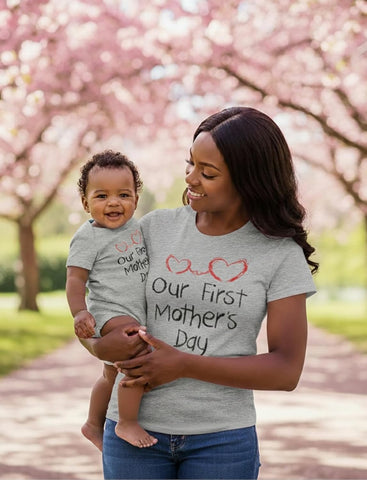 Tstars First Mother's Day Mom Baby Matching Shirts Mommy and Me Outfit Set