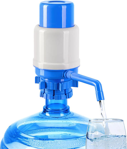 HotFrost Manual Water Pump for 5 Gallon Jug & Bottle – Non-Electric 5 Gallon Water Dispenser, Universal Hand Pump with 3 Adjustable Tubes, 53mm Screw Top Adapter, Spout Cap & Cleaning Brush, BPA-Free