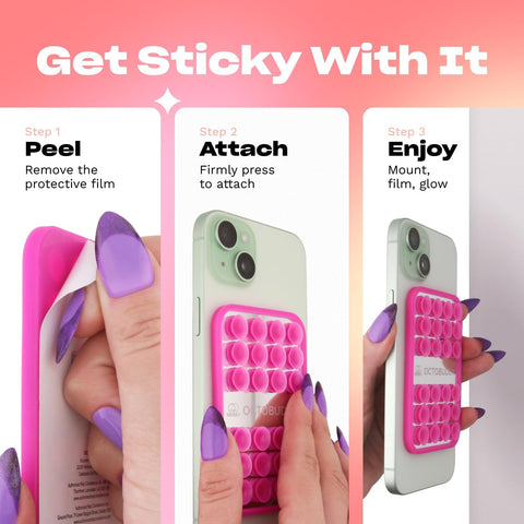 OCTOBUDDY Mirror – Amazon-Exclusive Suction Cup Phone Mount - Silver Swirl