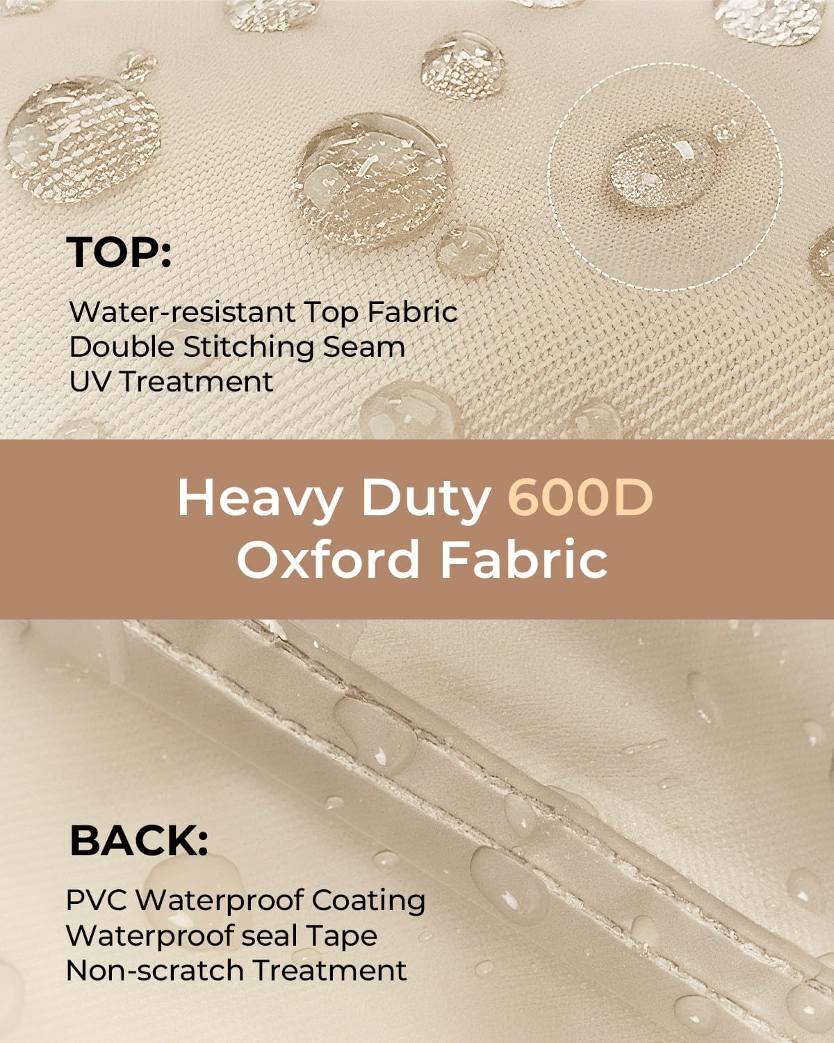 loriano Patio Furniture Cover Set, 4 Piece Outdoor Furniture Cover Waterproof, 600D Heavy Duty Lawn Patio Set Covers