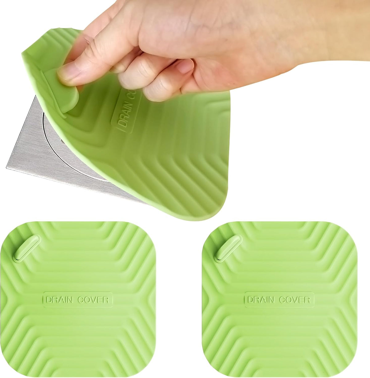 2 Pcs Green Shower Drain Cover Tub Stopper(5.9 x 5.9 Inch)