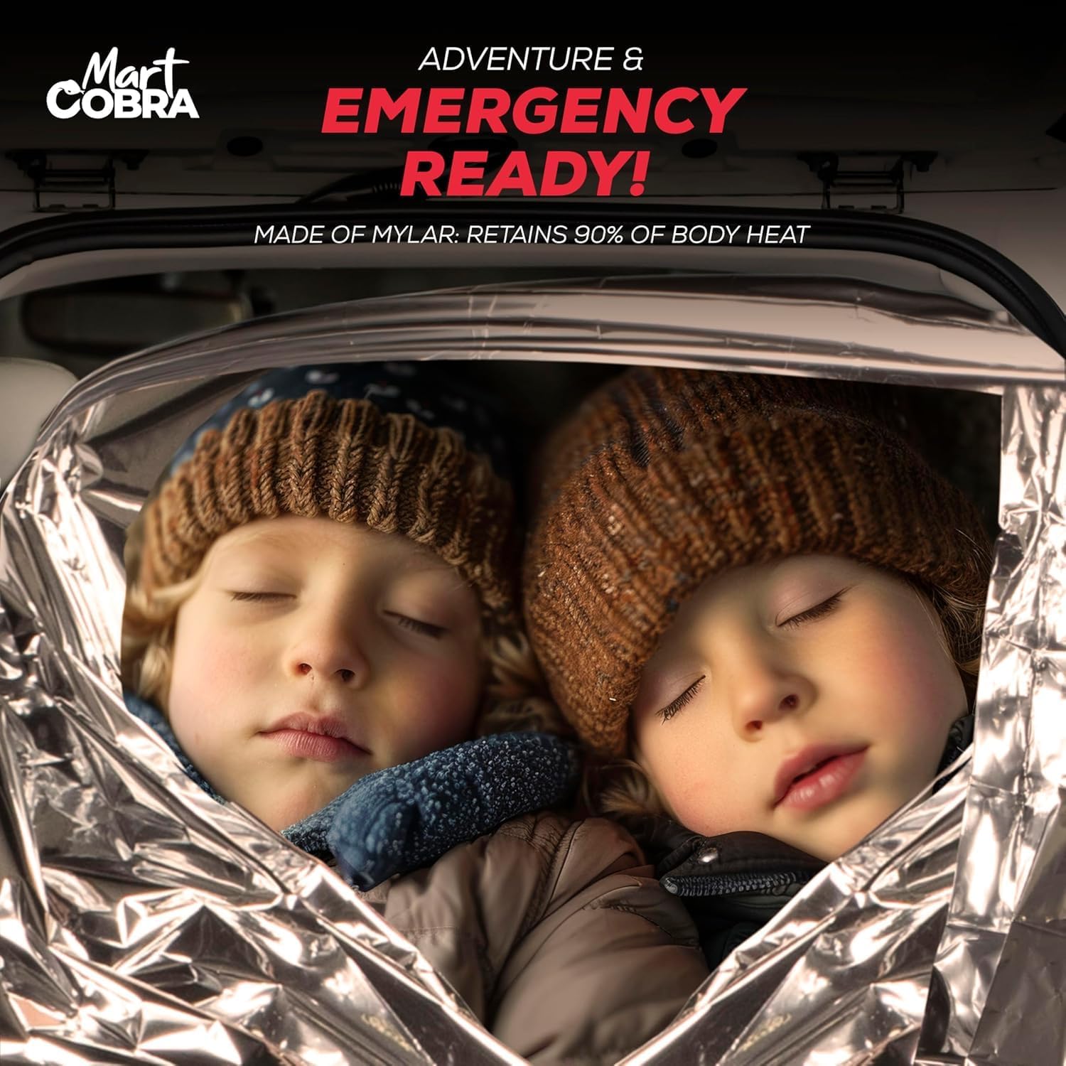 Emergency Blanket Mylar Thermal Space Survival Gear & Supplies 4-Pack Foil