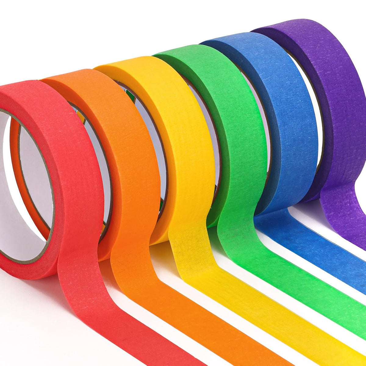 HongWay Colored Washi Tape, 6 Rolls Painters Tape, 0.94in x 22yd/66ft Masking Tape for Painting Labeling Arts Crafts, Easy Removal, No Residue (132yds in Total)