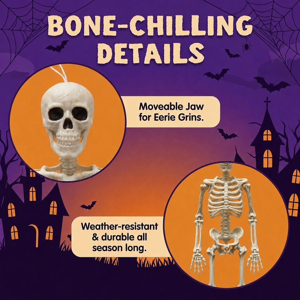 Halloween Decorations Hanging Small Skeletons: 5PCS 16Inches