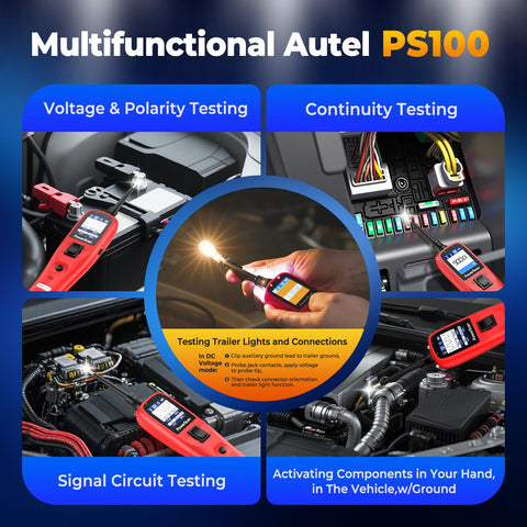 Autel PowerScan PS100 Circuit Tester 2.0, 12-24V Power Circuit Probe Tool