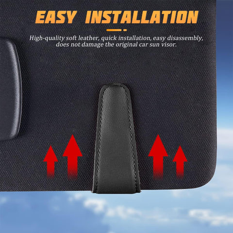 AICEL Sunglasses Holders for Car Sun Visor, Leather Magnetic Clip, Brown