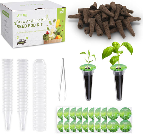 URUQ 140pcs Hydroponic Pods Kit Compatible with AeroGarden & Most Brands