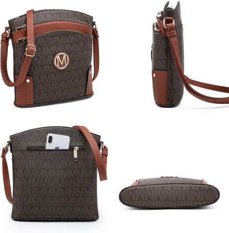 BTF BE TOP FASHION Crossbody Bags for Women Travel Vegan Leather Multi Zip Pockets Crossbody Shoulder Purses Trendy