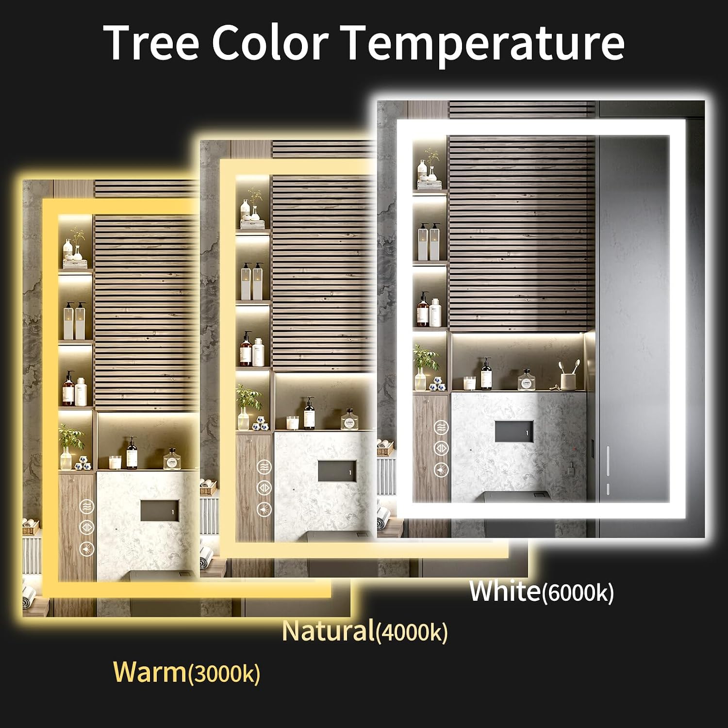 24"x36" LED Bathroom Mirror with Lights, Dimmable, Anti-Fog, Lighted Bathroom Vanity Mirror for Wall, Backlit + Front Lit, Memory Function, Shatter-Proof, Tempered Glass
