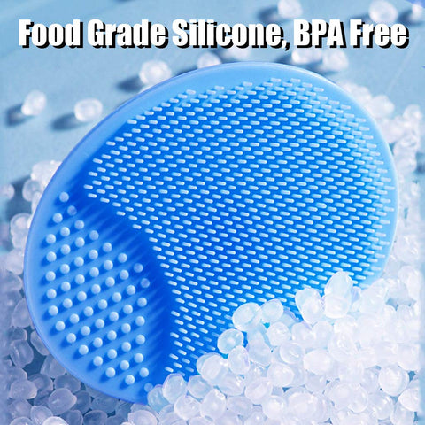 Baby Bath Brush, Baby Cradle Cap Brush, Silicone Massage Brush, Silicone Scrubbers Exfoliator Brush, Baby Skin Scrubbers for Dry Skin and Cradle Cap (Large-Blue & Green)