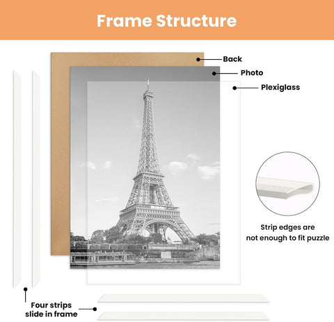 upsimples 24x36 Poster Frame, Easy Slide-In Assembly, White, 3 Pack