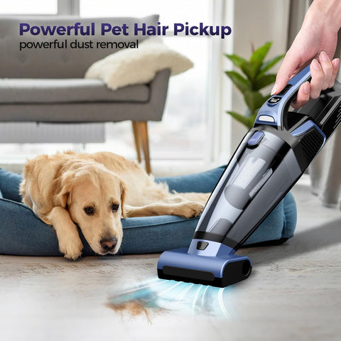 Pet Hair Handheld Vacuum Cordless: 20000PA Rechargeable Car Vacuum Cleaner