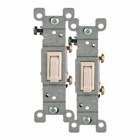 Leviton 15 Amp, 120 Volt, Toggle Framed Single-Pole AC Quiet Switch, Residential Grade, Grounding, 1451-2E, Black