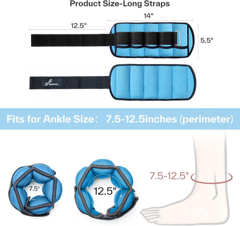 Sportneer Adjustable Ankle Weights, 2-10 lb per Pair, Removable Weights