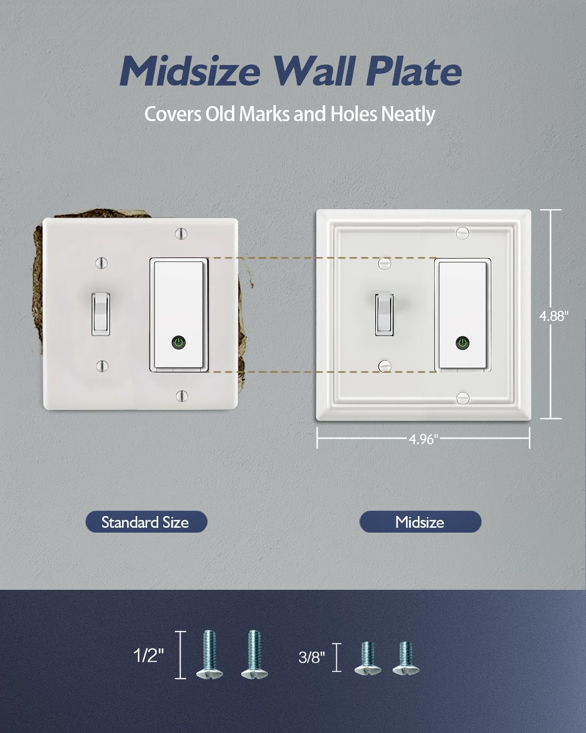 Switch Plates Outlet Covers, 1-Pack Metal Wall Plate, Off White