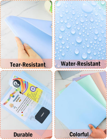 2 Pocket Folder with Prongs (10 Pack, Pastel), Plastic Folders with Pockets