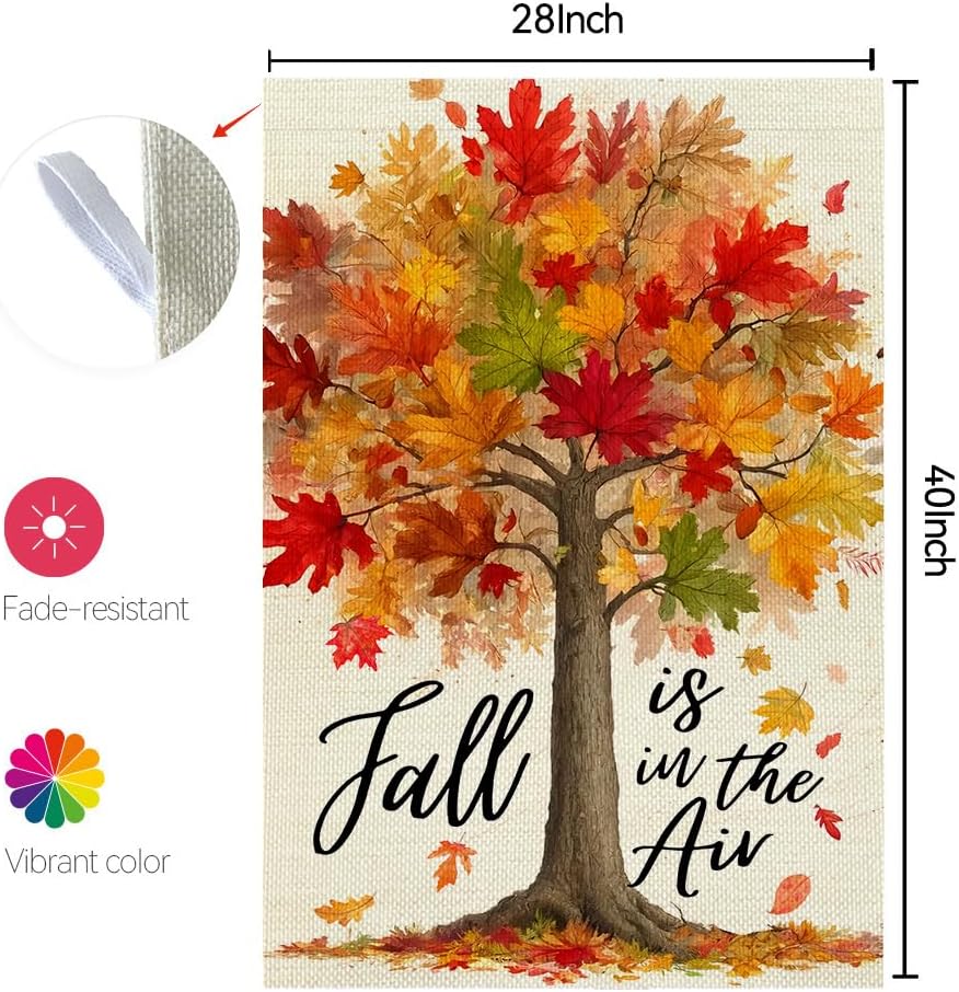 CROWNED BEAUTY Fall Tree House Flag for Outside 28x40 Inch