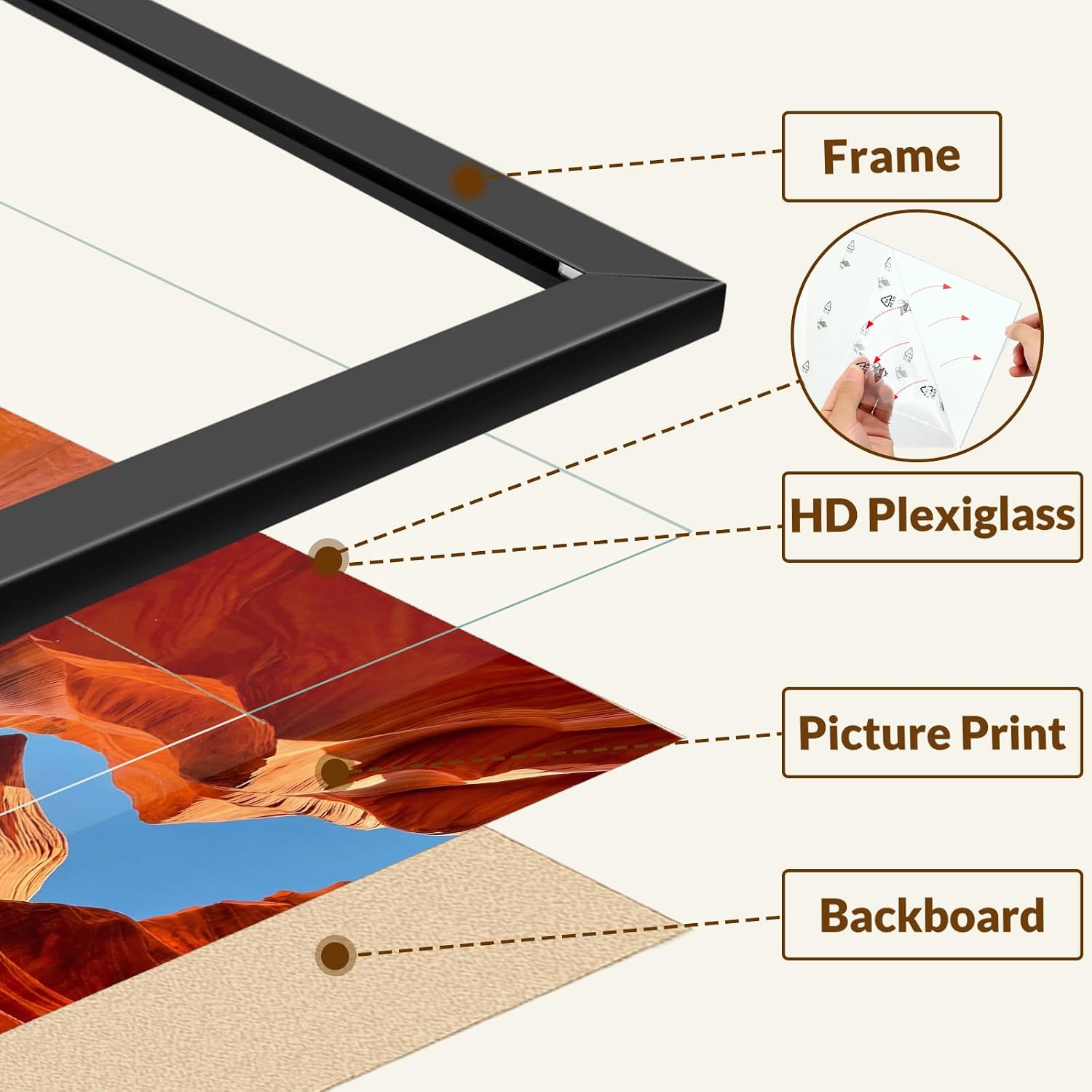 20x24 Picture Frame Set of 2, 20 x 24 Black Picture Frame with HD Plexiglas, 20 by 24 Poster Frame, Display Frame for Vertical or Horizontal, Presenting Spatial Aesthetics-Form & Light Series