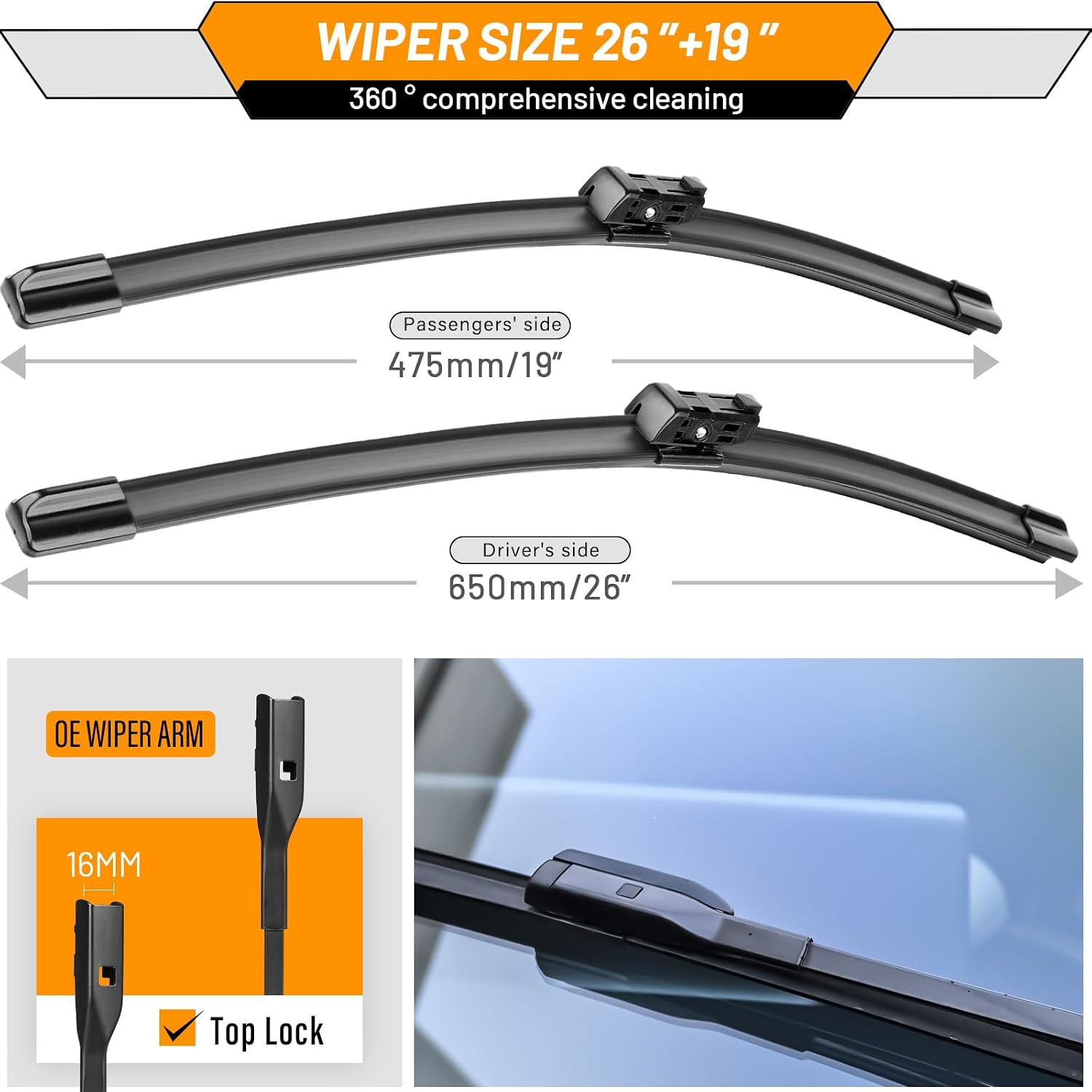 AUTOBOO Windshield Wiper Blade Replacement for Tesla Model 3 Y 2017-2025