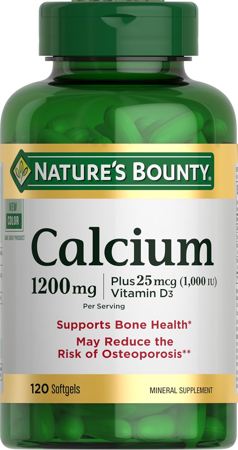 Nature's Bounty Calcium 1200mg with 1000 IU Vitamin D3, 120 Count