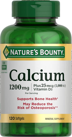 Nature's Bounty Calcium 1200mg with 1000 IU Vitamin D3, 120 Count