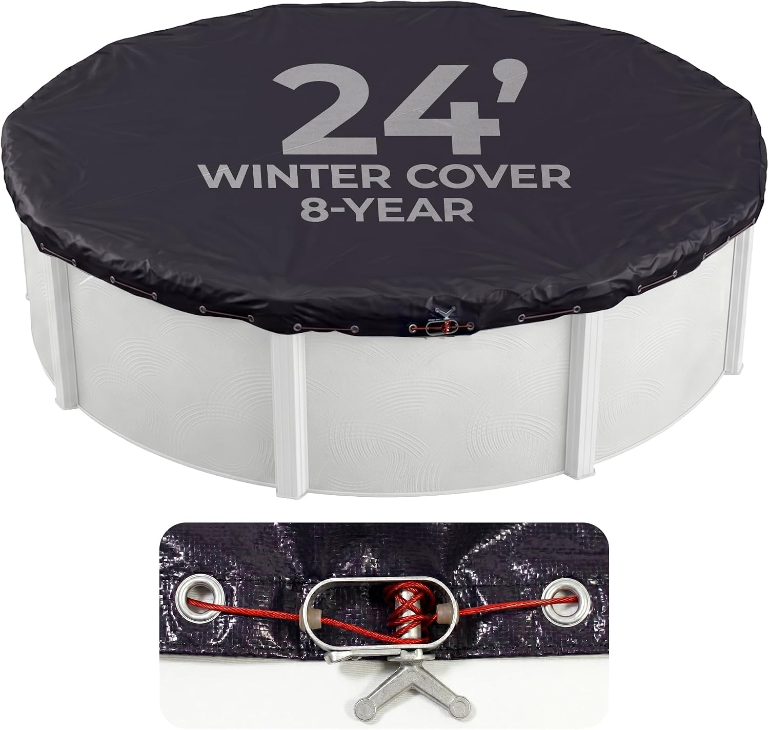 Blue Wave Arctic Armor 24-ft Round Above Ground Pool Winter Cover, Navy