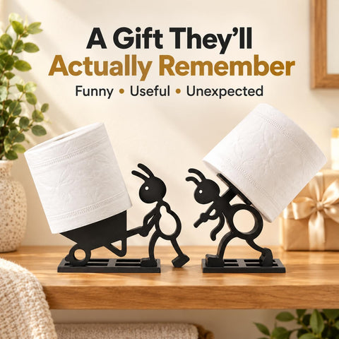 Funny Ant Toilet Paper Holder – Unique Ant Design Bathroom Decor, Toilet Paper Roll Stand for Bathroom, Rustic, Modern or Farmhouse Style, Fun Gift for Home, Friends & Family