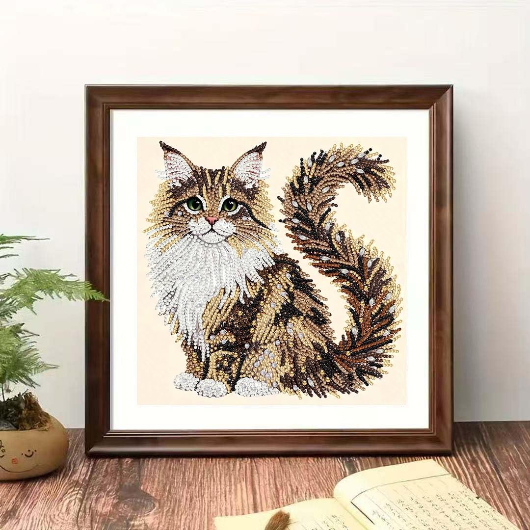 Cat Special Shape Diamond Art Kits For Adults Beginner,Diamond Dot Art Kits