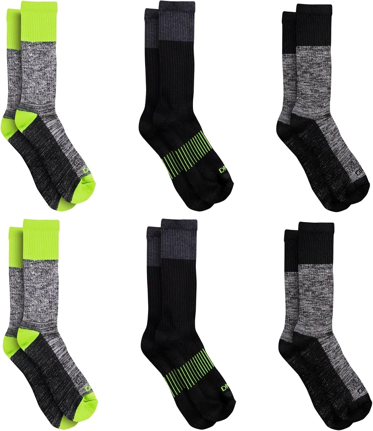 Dickies Men's Dri-tech Original Moisture Control Crew Socks, Available in M-xxl (6, 12, 18 Pairs)